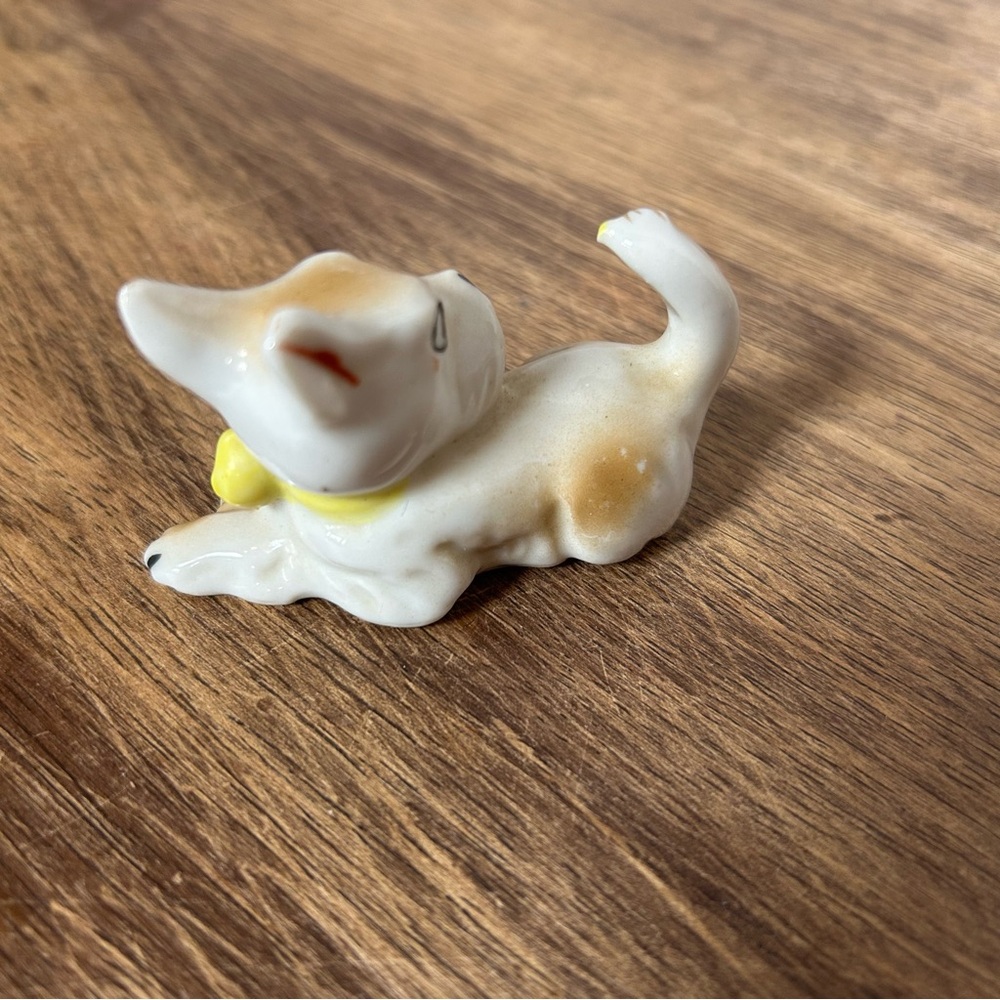 Lot Of 3 Vintage Porcelain Animal Figures Japan Terrier Dog Pig Cat 1940’s - Picture 9 of 12